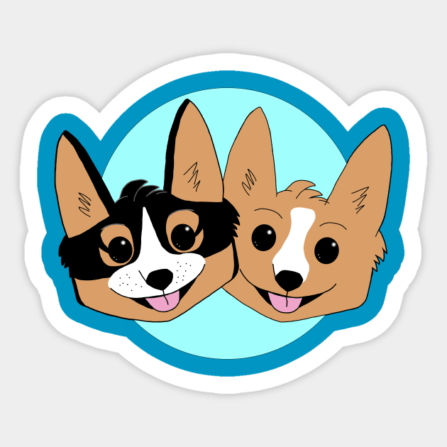 The FANily and The Fangirl Corgis - No Text Sticker by thefangirl